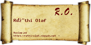 Réthi Olaf névjegykártya